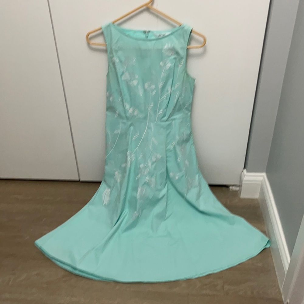 EShakti Small Mint green Fit and Flare Dress